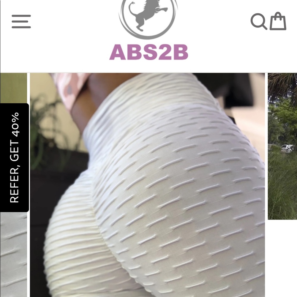 ABS2B ZERO FLAWS white texture scrunch leggings XS